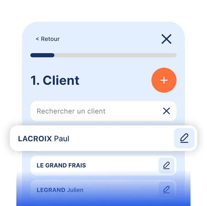 Modification rapide des coordonnées client