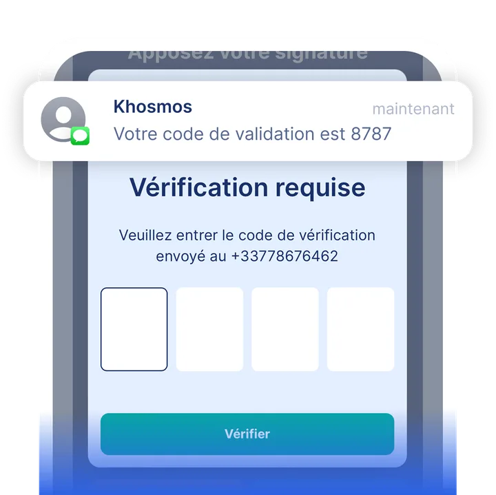 Vérification SMS pour la signature électronique