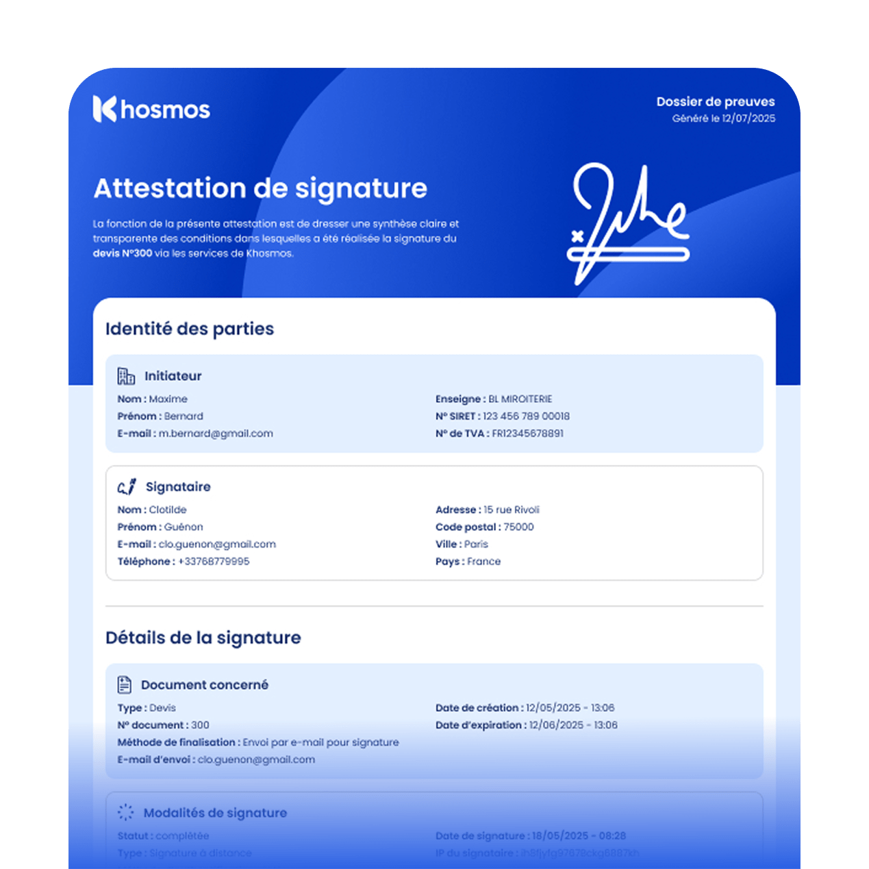 Attestation de signature