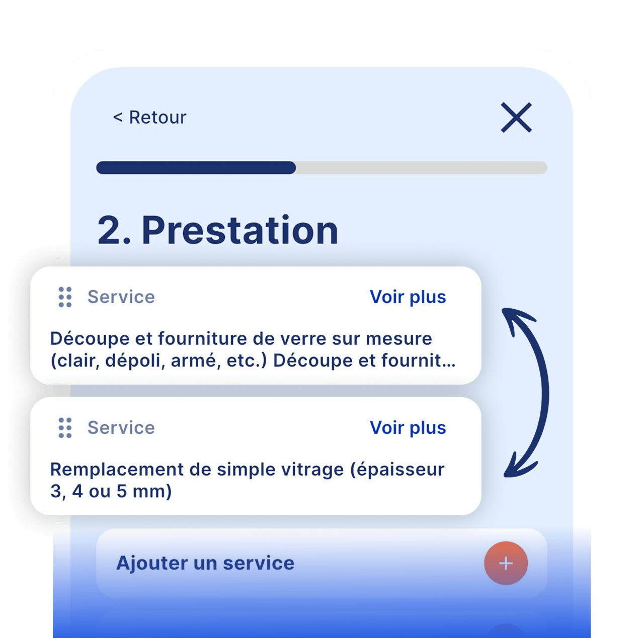 Changer ordre des services